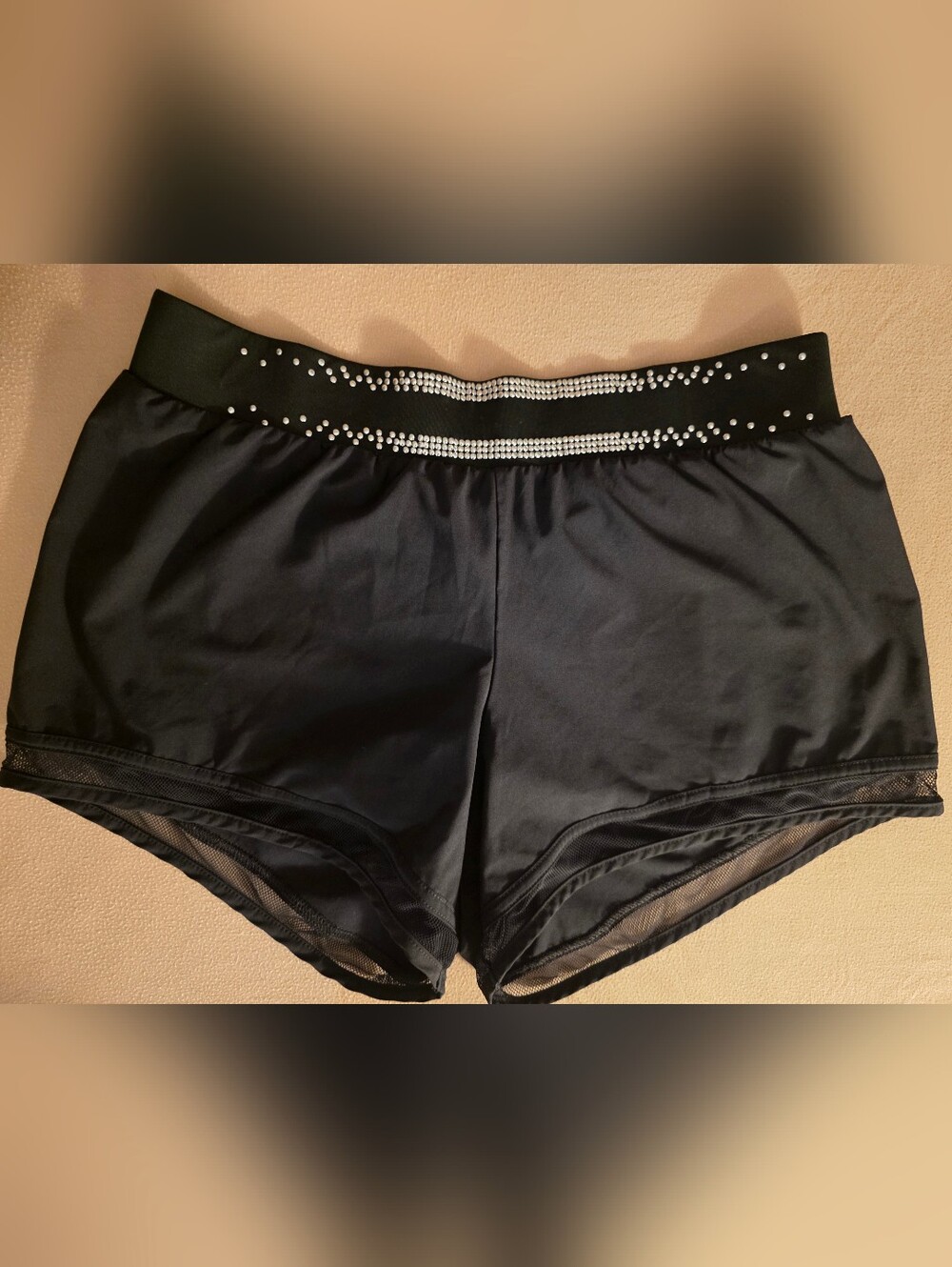 Black Studded Waistband Shorts